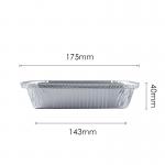 1 LB 450ml Oblong Aluminum Takeout Containers Food Box With Lid