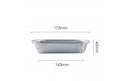 China 1 LB 450ml Oblong Aluminum Takeout Containers Food Box With Lid supplier