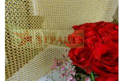 China 1.2mm Wire Golden Metal Ring Mesh Curtain For Interior Partition supplier