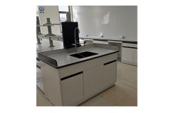 China Steel Wood Lab Island Bench With 2 Lockers In Grey Or Customized supplier