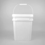 5 Gallon 20L Square Red Pail Food Grade Pp Large Plastic Buckets With Lid for sale