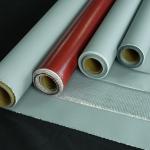 Red Fire Resistant Silicone Coated Glass Cloth Fabric For Hvac System Duct Connector for sale