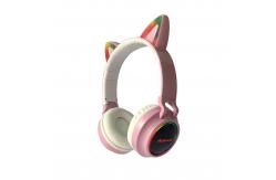 China 1KHz Foldable Bluetooth Earphones LED Cat Ear Design Sound Surrounding Headphone supplier