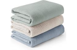 China 3 Pack Muslin Swaddle Blankets for Unisex, Newborn Receiving Blanket supplier