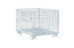 China Electroplated 2 Ton 1000mm Height Folding Wire Mesh Container supplier