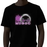 Round Neck Sound Activated LED T Shirt Short Sleeve For Summer for sale