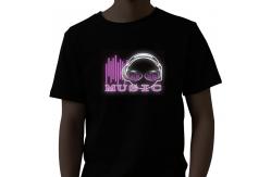 China Round Neck Sound Activated LED T Shirt Short Sleeve For Summer supplier