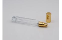 China Square Cologne Perfume Tester Bottle With Gold Aluminum Spray Pump supplier