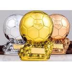 Football Custom Award Trophies Resin Material Soccer Sporsts Competition Application for sale