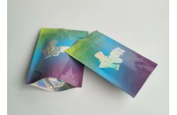 China Moisture Proof Plastic Pouches Packaging Clearly Window Holographic Cookies With Zipper supplier