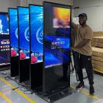 Interactive Floor Standing Touch Screen Kiosk Media Player 100 Inch 85 Inch 75 Inch 65 Inch for sale