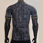 Durable Fan Version Jersey 100% Polyester Fiber Black Football Training Jersey