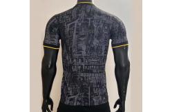 China Durable Fan Version Jersey 100% Polyester Fiber Black Football Training Jersey supplier