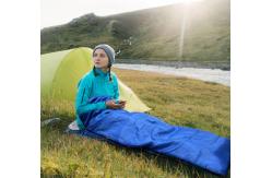 China Rectangular Structure Camping Sleeping Bag Polyester Fiber For Adults supplier