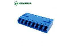 China LC 8 Ports One Piece Type Low Insertion Loss Blue LC Fiber Optic Adapter supplier