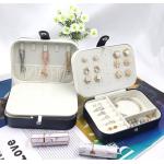 Square Two Layer Jewelry Box Luxury Flocking Lining PU Leather Packaging Gift Boxes for sale
