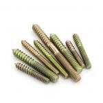 High Durability Brass Plated Wood Screws M6 Double Head Thread Dowel Screw