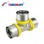 OEM Factory Brass Fitting For Gas System Approved Pex Al Pex Pipe TH Profile Tee Fittings for sale