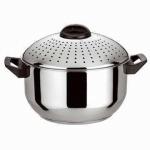 6qt & 2qt Stainless Steel Pasta Pot Set with Locking Strainer Lids