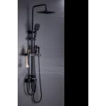 Rotation Matte Black Wall Mount 4way Rain Shower Faucets