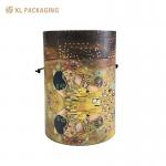 Black Cotton Handle Custom Logo Round Cylinder Paper Tube Colorful Design T-Shirt Packaging Tube for sale