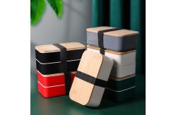 China Wheat Straw Plastic Bento Lunch Box Double Layers Bento Plastic Container supplier