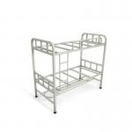 Dormitory 46kg Gray Color Adult Size Steel Bunk Beds With Shoe Rack for sale