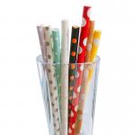 Sturdy And Thick Polka Dot Paper Straws Durable Compostable FDA Approved for sale