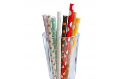 China Sturdy And Thick Polka Dot Paper Straws Durable Compostable FDA Approved supplier