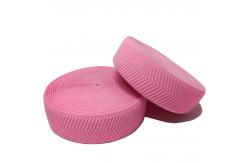 China Pink Herringbone Webbing Polyester Elastic Band 3.5cm Width supplier