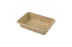 China Various Sizes Compostable Clamshell Packaging , Disposable Bagasse Lunch Box 1000ml supplier