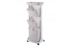 China Versatile 3 Tier Vertical Laundry Sorter 44X34 Plastic Laundry Hamper supplier