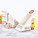 Portable Triangular Cardboard Sandwich Box Packaging Eco Friendly Food Grade