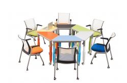China Modern Height Adjustable Melamine Board Training Room Tables And Chairs supplier