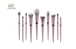 China Soft Touch Electroplating 18.8CM 10 Piece Brush Set supplier