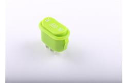 China Oval Shaped Green Industrial Rocker Switch , Waterproof On Off On Rocker Switch supplier