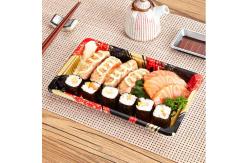 China Sushi Takeaway Container Plastic Food Packaging Boxes Trays With Lid sushi contain box supplier