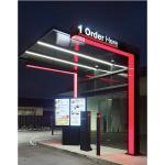 49inch Illuminated Outdoor Drive Thru Menu Board For Sale Outside Restaurants Spliced 2 Screens for sale