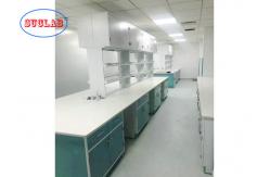 China Dark Green Lab Island Bench With White Ceramic Countertop In Research Institute supplier