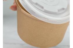 China Recyclable Kraft Paper Bowls , Customized Small Paper Soup Bowls With Lids supplier