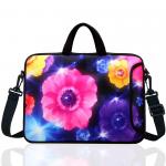 Colourful Flower Neoprene Laptop Sleeve 17 Inch Laptop Shoulder Bag Adjustable Customized for sale