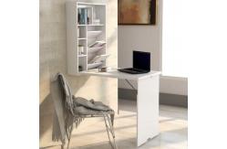 China White 59“H 6.2“D Folding Home Office Computer Table With Shelves supplier