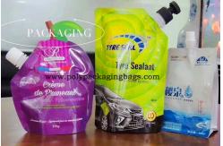 China Liquid Packing 120 Micron VMPET Stand Up Pouch With Spout / Spouted Pouch Bags supplier