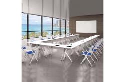 China Wood Steel Foldable Training Table Wood Folding Durability With Wheels supplier