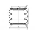 FT412-32 DS Industrial Air Springs Triple Convoluted Air Bag Rubber 12 Bellows 12X3 for sale