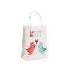 Custom Printed White Kraft Paper Shopping Bags With Twisted Paper Handle