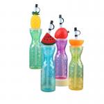 Customized Plastic Fruit Shape Cup with Straw Milk Tea Cup Portable Juice Bottle for sale