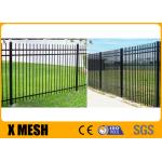 Military Bases Cross Resistance Ornamental Garden Gates Black Color Vinyl Coated 3.0m High for sale