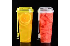 China Frosted 32oz Disposable Bubble Tea Cups With Lids Square Hard Plastic Cups supplier