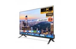 China 4k Uhd 65 75inch Frameless Model Flat Screen Led Lcd Smart Android Tv supplier